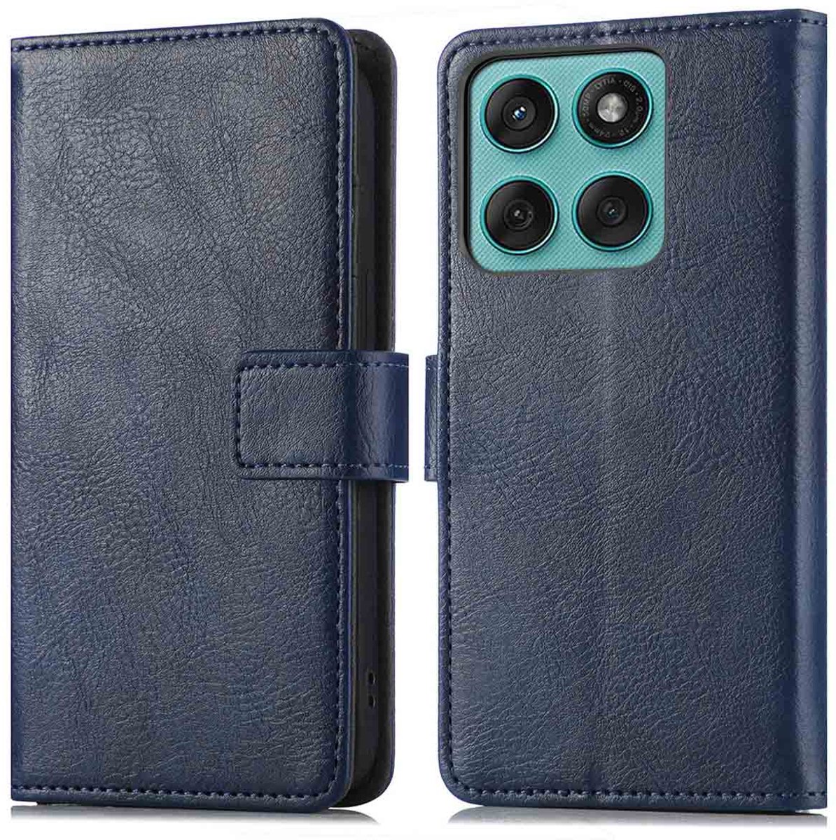 imoshion Hoesje - Geschikt voor Motorola Edge 60 Pro - Luxe Bookcase - Donkerblauw