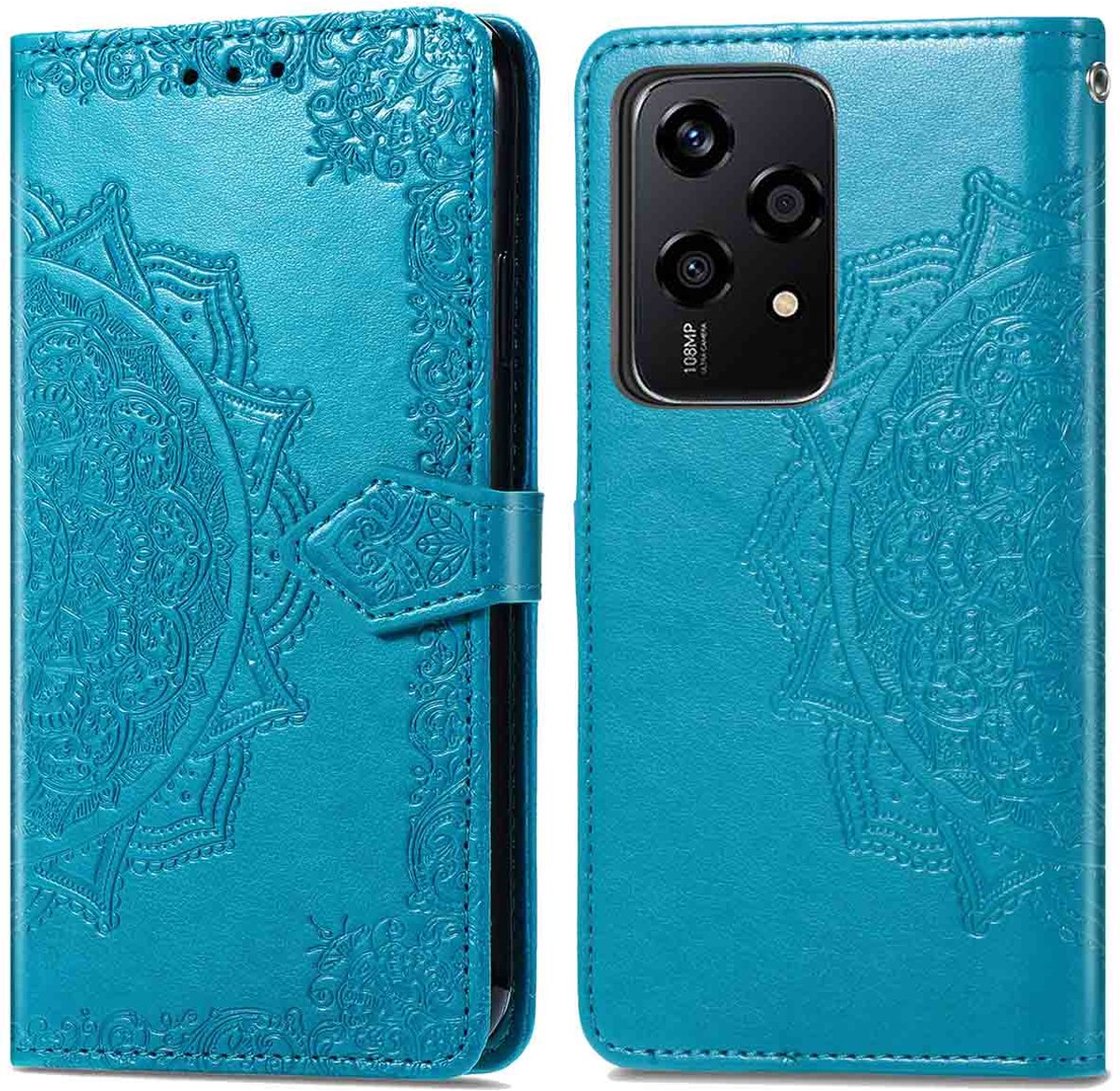 imoshion Hoesje - Geschikt voor Honor 200 Lite - Mandala Bookcase - Turquoise