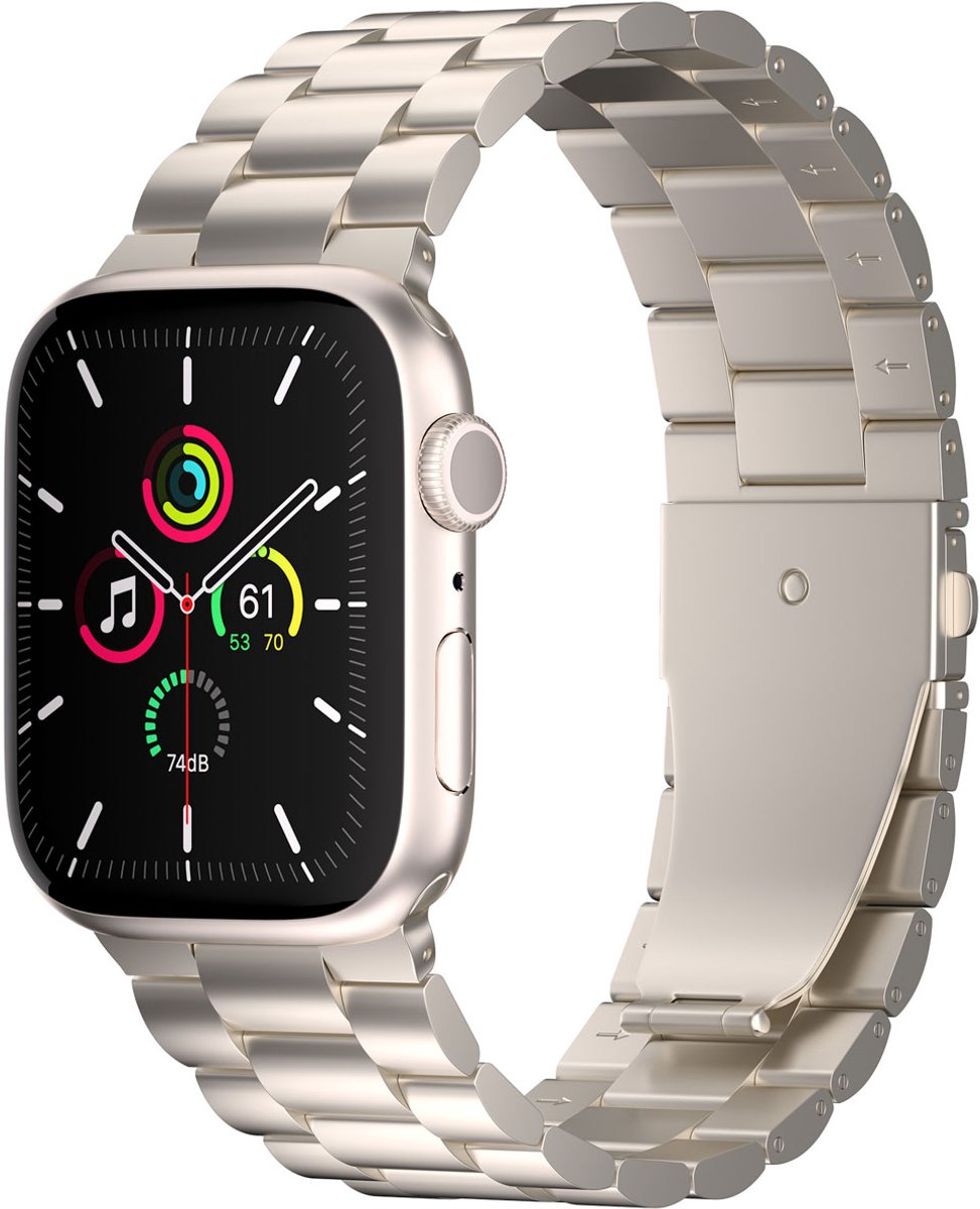 iMoshion Bandje Geschikt voor Apple Watch Bandje Series 1 / 2 / 3 / 4 / 5 / 6 / 7 / 8 / 9 / SE - 38 / 40 / 41 mm - iMoshion Stalen band - Sterrenlicht