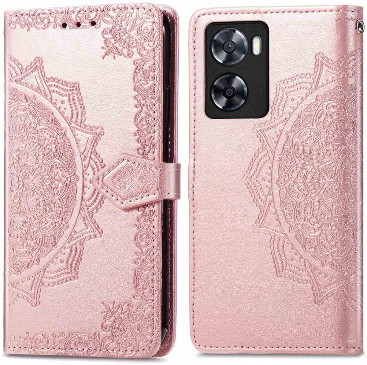 imoshion Hoesje - Geschikt voor Oppo A57 / Oppo A57s - Mandala Bookcase - Rosé Goud