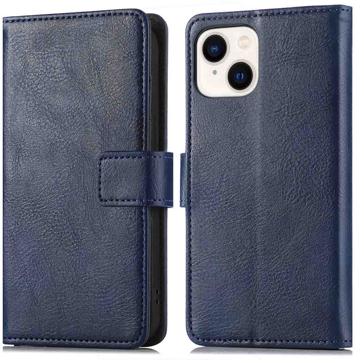 imoshion Hoesje - Geschikt voor Apple iPhone 14 / 13 - Luxe Bookcase - Donkerblauw