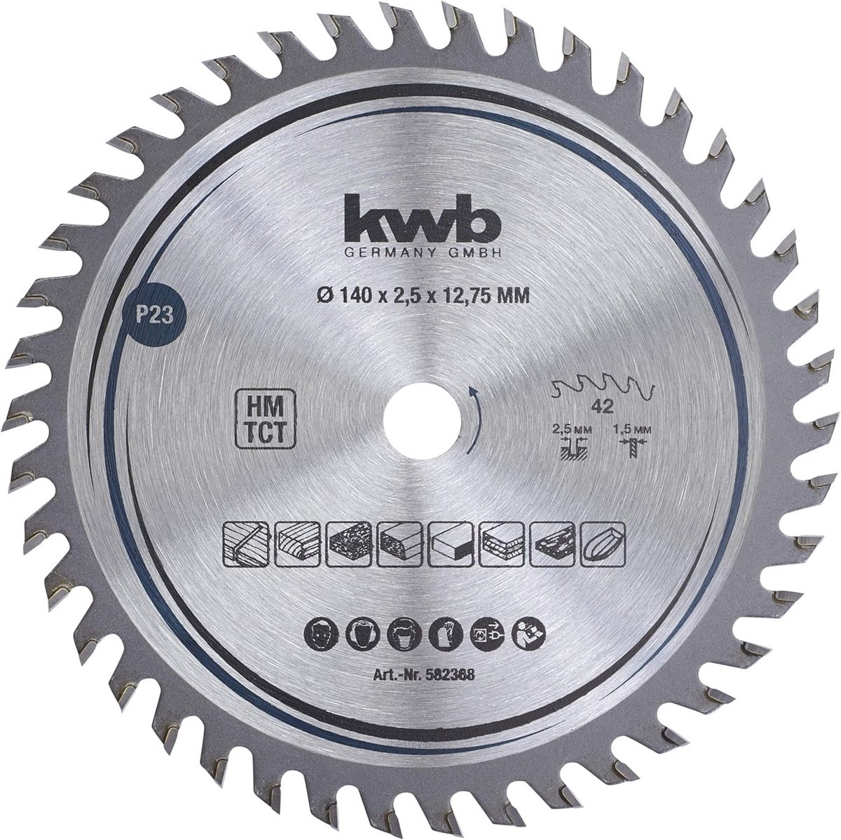 Timmermans-cirkelzaagblad 140 x 12,7 mm - Hout en hardhout, 42 tanden voor fijne sneden