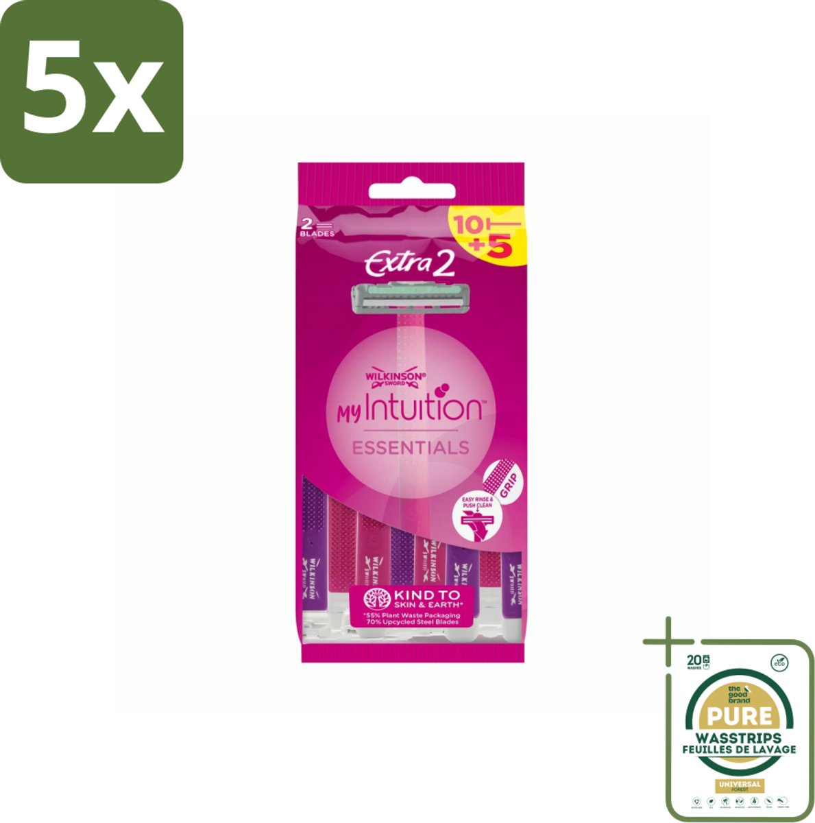 5 x Wilkinson - Wegwerpscheermesjes - Extra 2 Beauty - Extra Comfort - 15 mesjes - Grootverpakking - Wegwerpscheermesjes - Scheermesje Vrouw - Scheermesje Voor Vrouwen - Wegwerpmesje - Scheerbeurt Vrouw