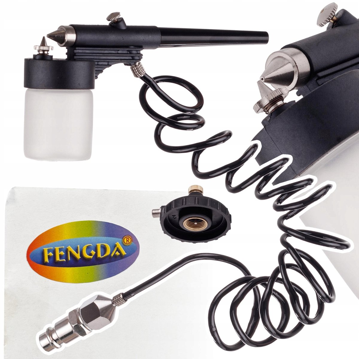 Fengda Aerograaf 0,5mm met 100cm slang en compressoradapter