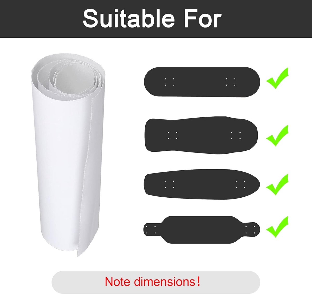 Waterproof Skateboard Grip Tape Sheet 9" x 33" - Non-slip Long Lasting Grip Tape for Skateboard Decks - Skate - Longboard - Rollerboard - Stair Pedal - Scooter