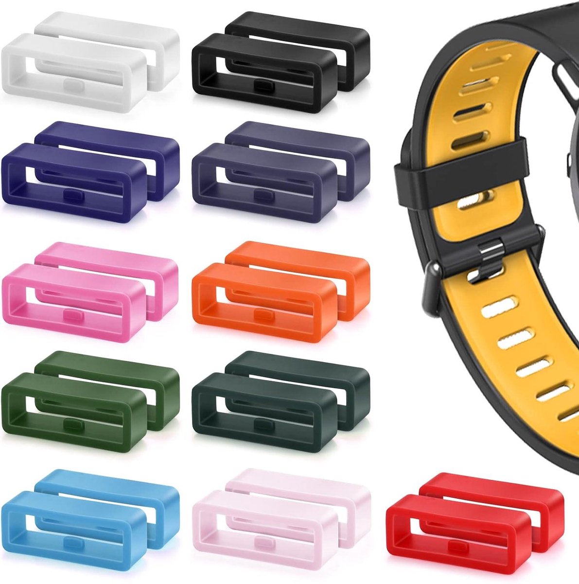 Provento - Rubberen horlogeband lussen voor Smartwatch - Vervanging en bevestiging - Siliconen houder