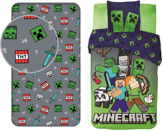Housse de couette et Hoeslaken Minecraft