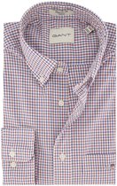 Gant overhemd rood geruit button-down collar