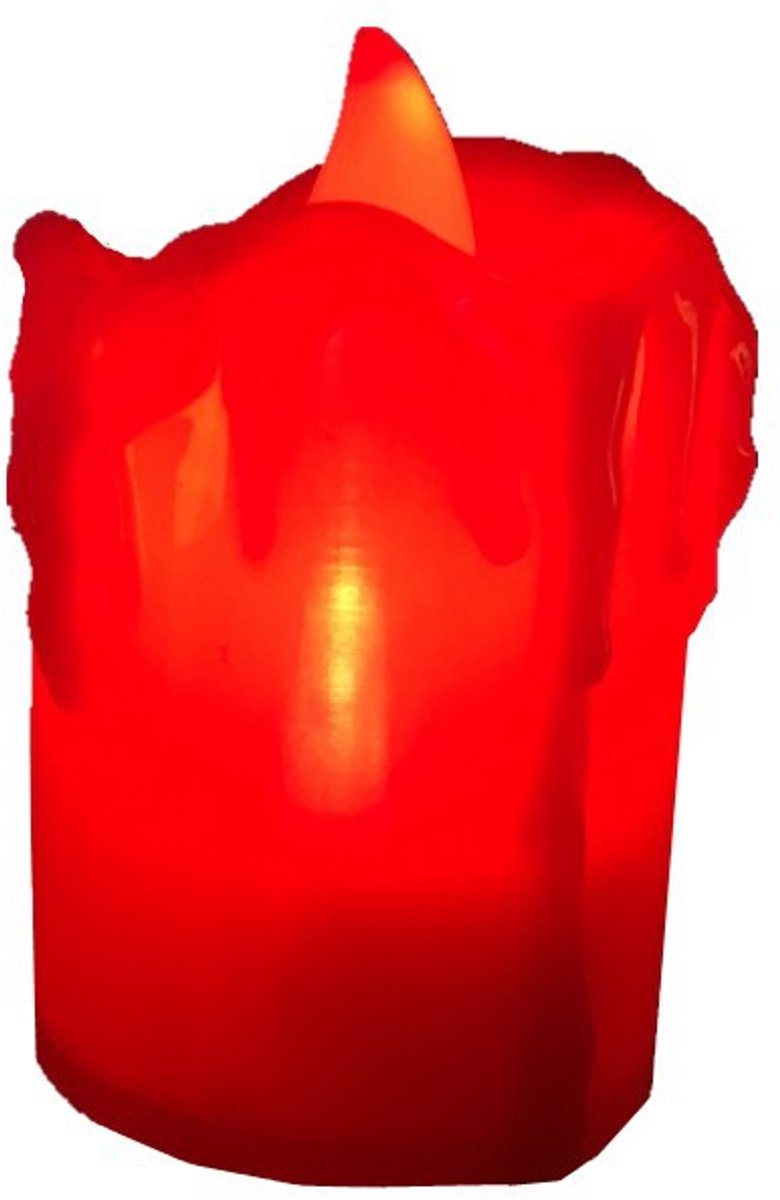 LED-kaarsen met rode schelp, zonder vlammen, op batterijen, warm lichteffect, geschikt voor decoratie in huis, op tafel, voor Halloween en Kerstmis, verpakking van 24.