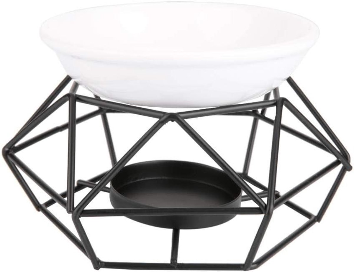 Provento Geometrisch Ijzer Keramiek Essentiële Olie Brander Kaarshouder - Geur Huis Theelicht Kaarsen Vaartuig Voor Home Office Decoratie