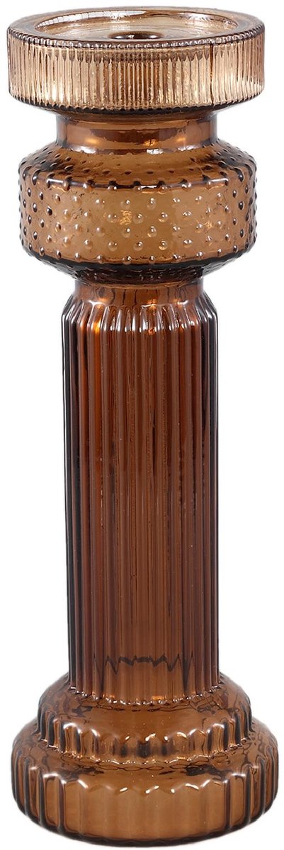 PTMD Kandelaar Fadri - Bruin - 11.5x11.5x34.5cm