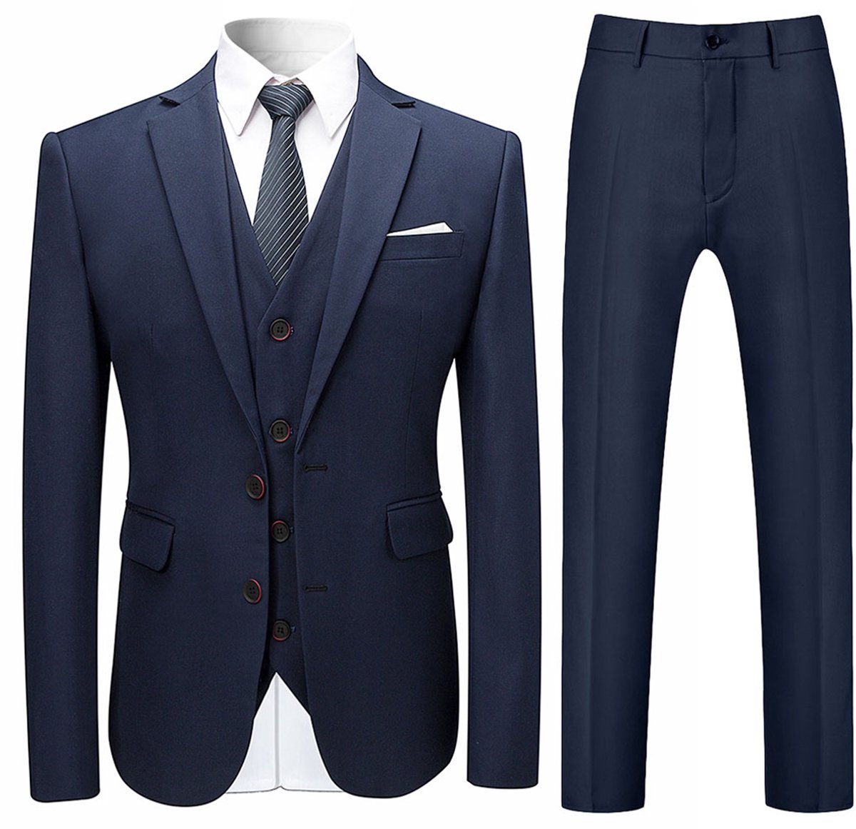 ALLTHEMEN Heren Pak 3-delig Slim Fit Pak Trouwpakken - Modern Jasje voor Zakelijk - XL