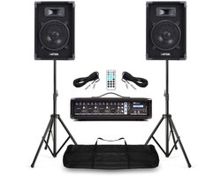 Complete PA-set voor zangers met 8 inch speakers & 4-kanaals mixer