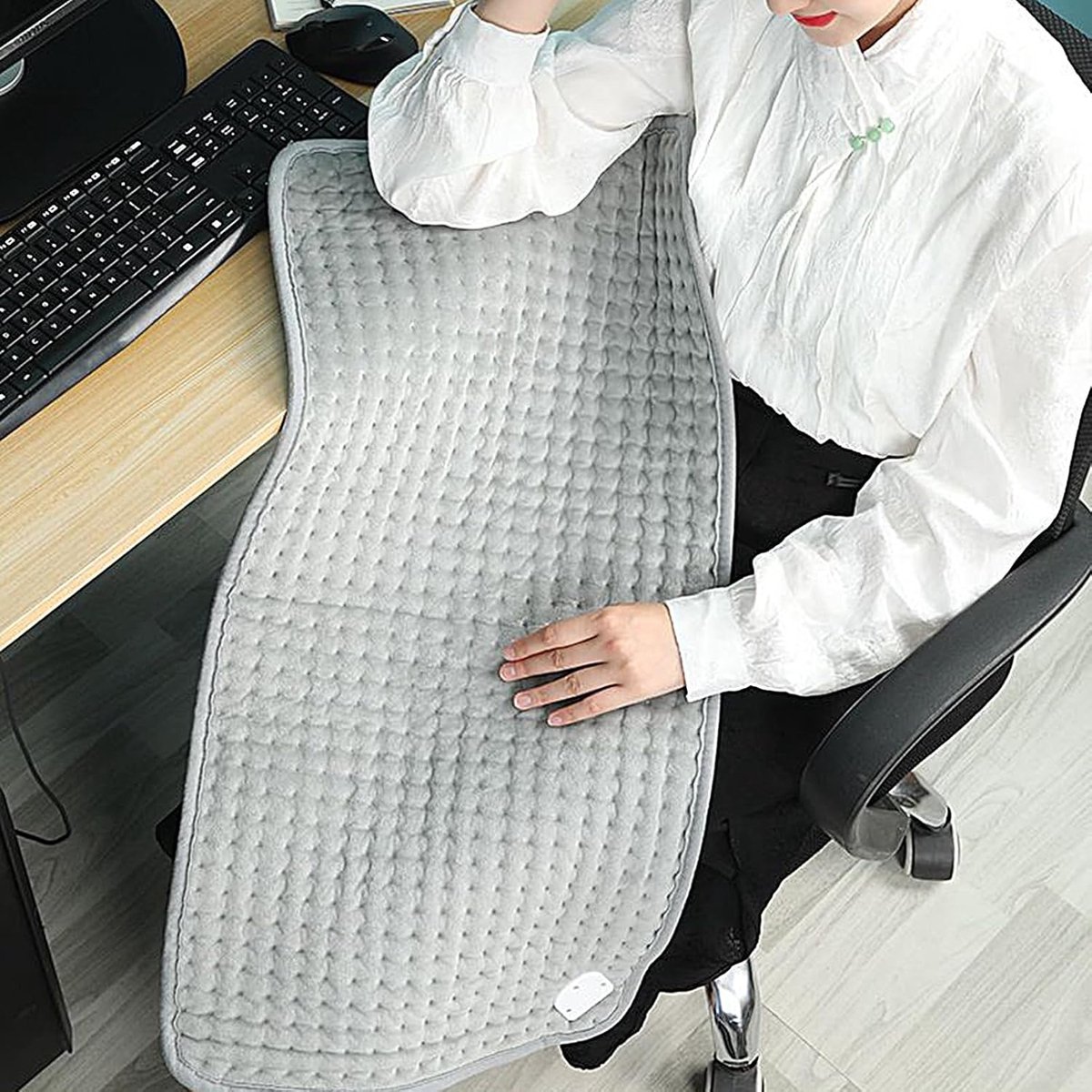 Verwarmingskussen - elektrische deken - elektrisch deken - Bodywarmer - Therapeutisch kussen - 12 tijdsinstellingen - 30×60cm - Non-woven stof - Grijs – foto 4