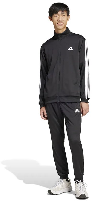 Survêtement Adidas Sportswear Basic 3 Stripes French Terry Zwart M Homme