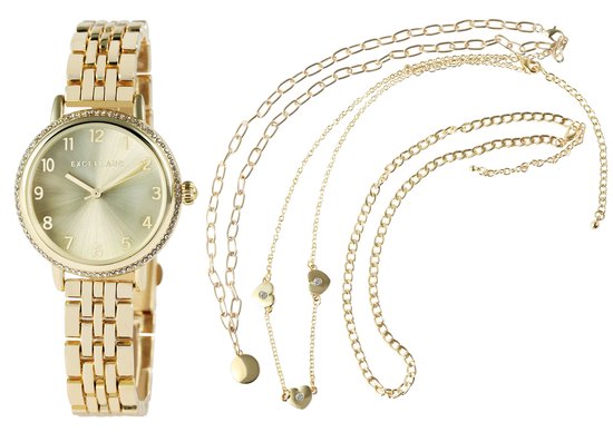 Excellanc Dames Cadeauset 1800247 Excellanc geschenkset met dameshorloge en drie kettingen