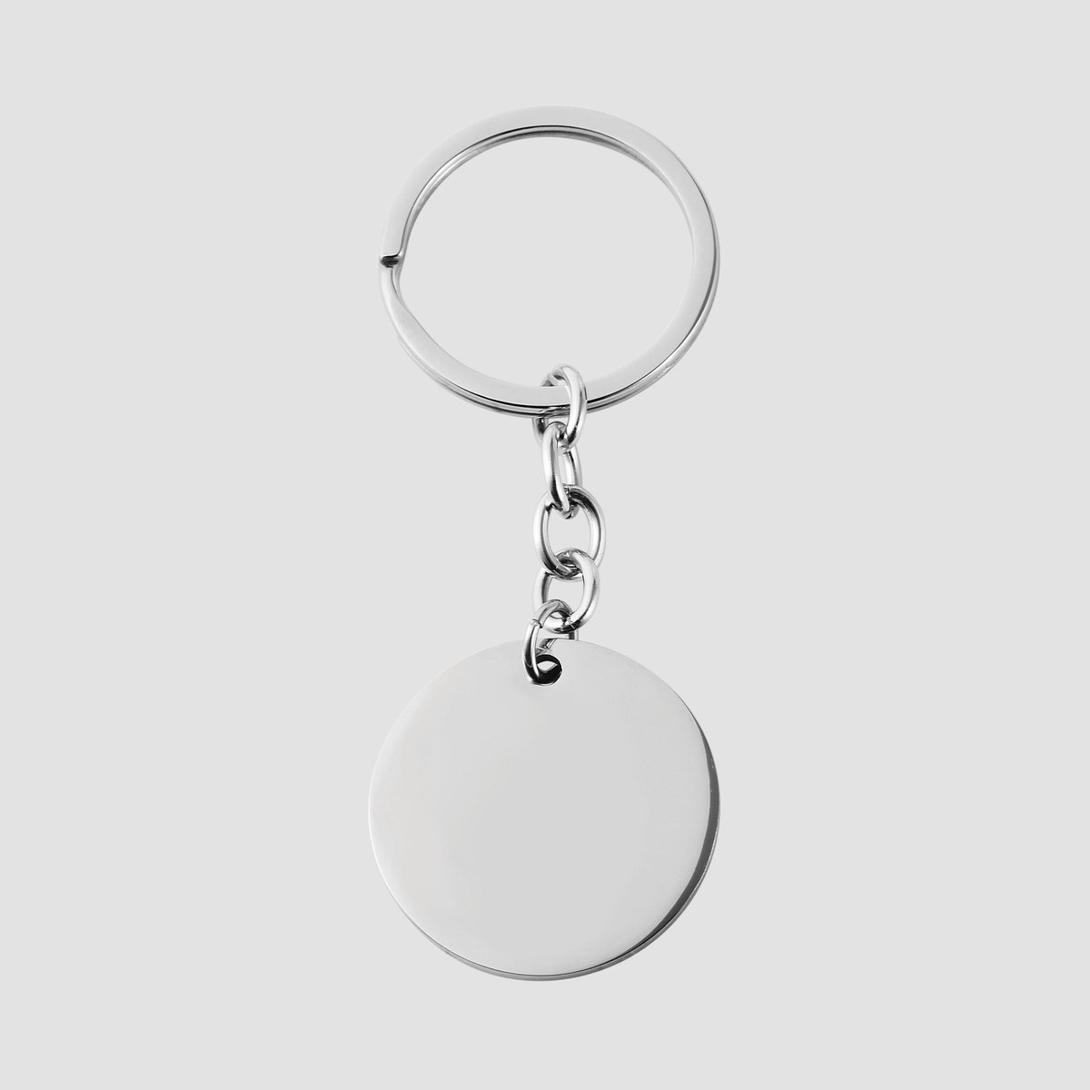 AKZENT Akzent Unisex Sleutelhanger Rudi roestvrijstalen sleutelhanger met gegraveerde munt
