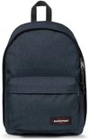 Donkerblauwe Eastpak rugzak met voorvak en ritssluitingen. Eastpak logo op de voorkant.
