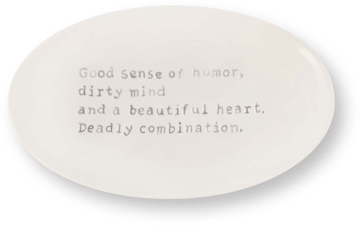 Muurdecoratie - Humor - Wanddecoratie van Keramiek - Gebroken wit - 15x25.5x1.5cm