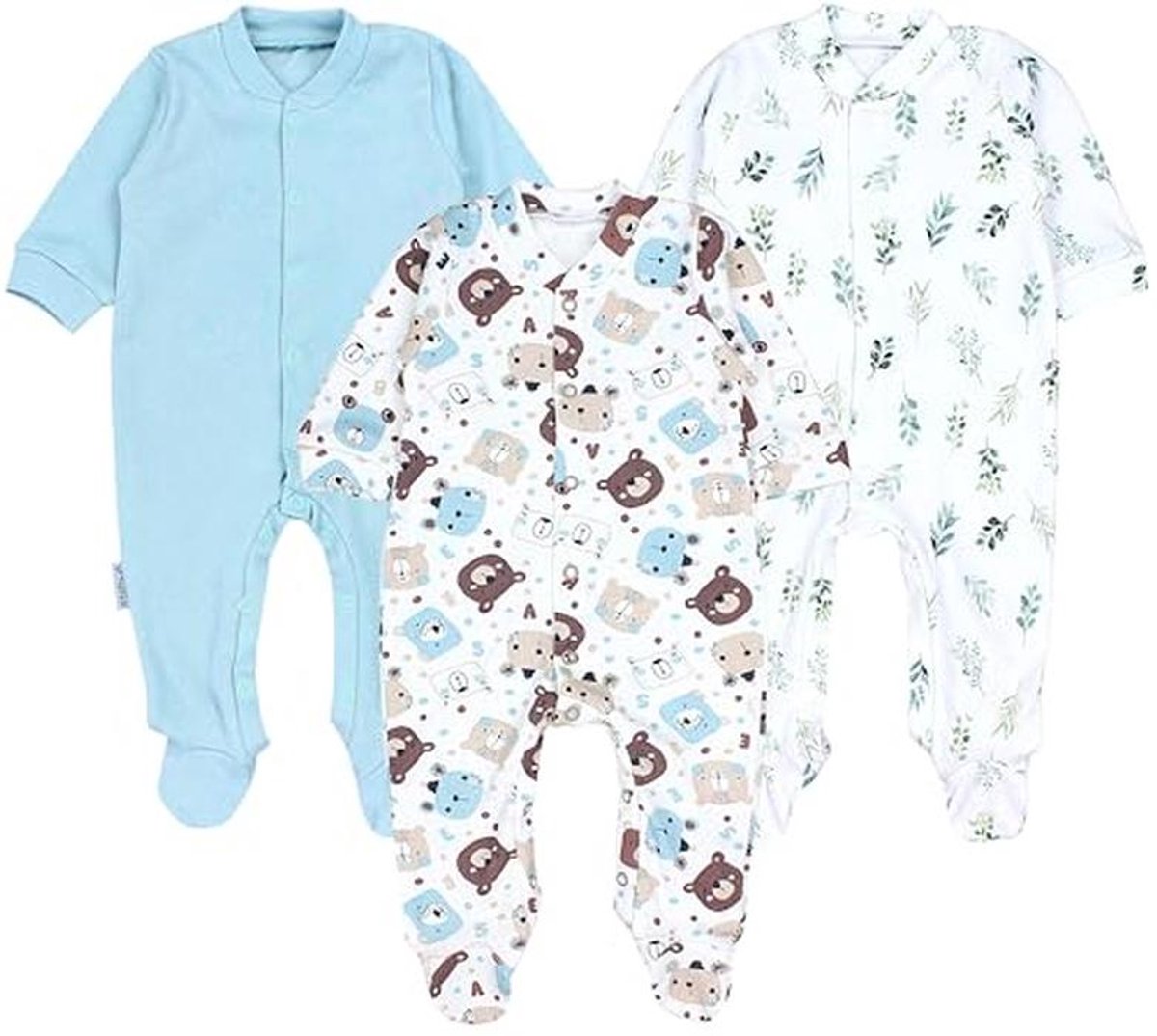 TupTam Baby Boys Pyjamas Playsuit Sleepsuit with Foot 3-Pack