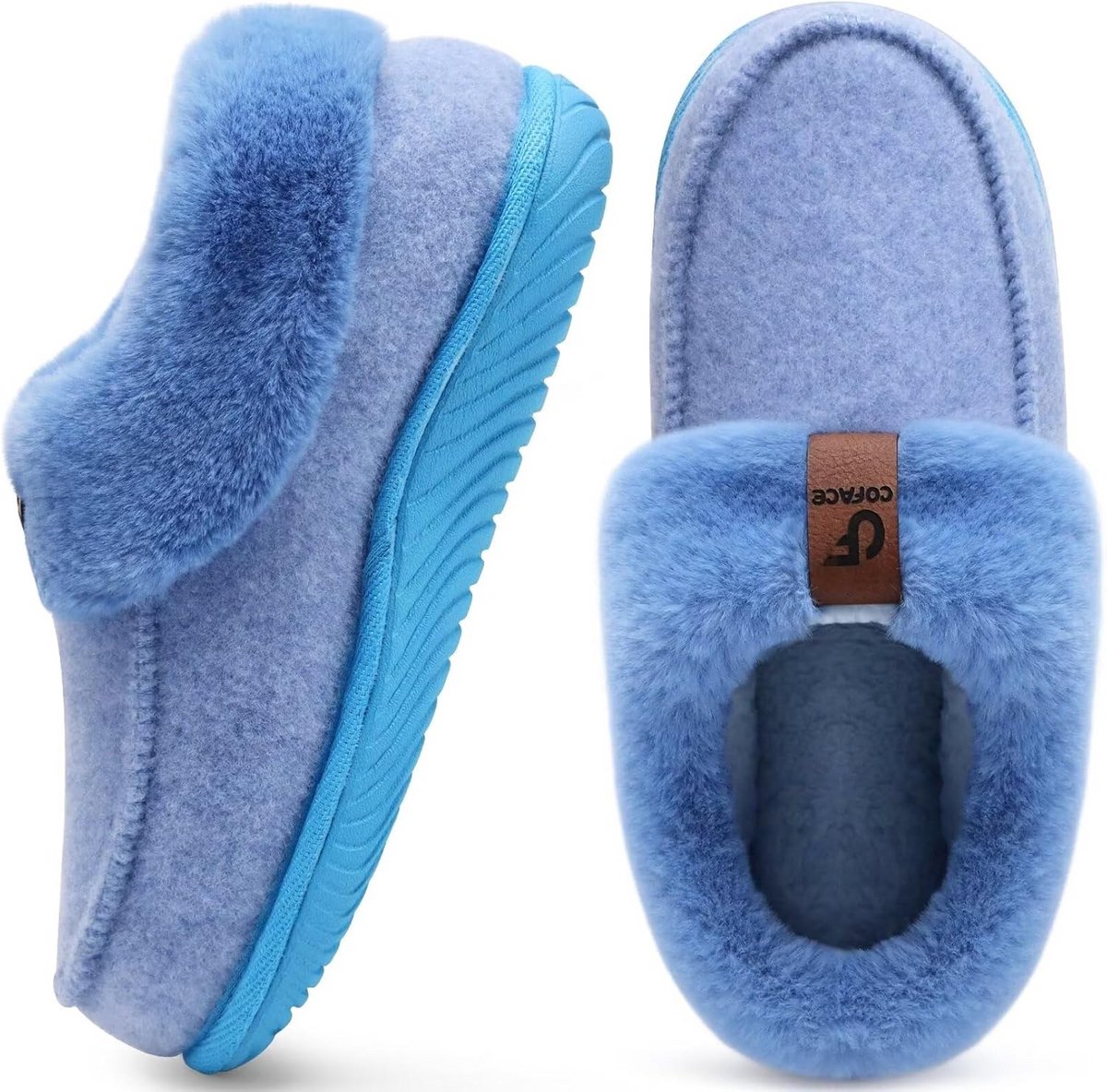 Warme Dames Pantoffels - Pluizige Vilten Huisschoenen met Antislip Zool