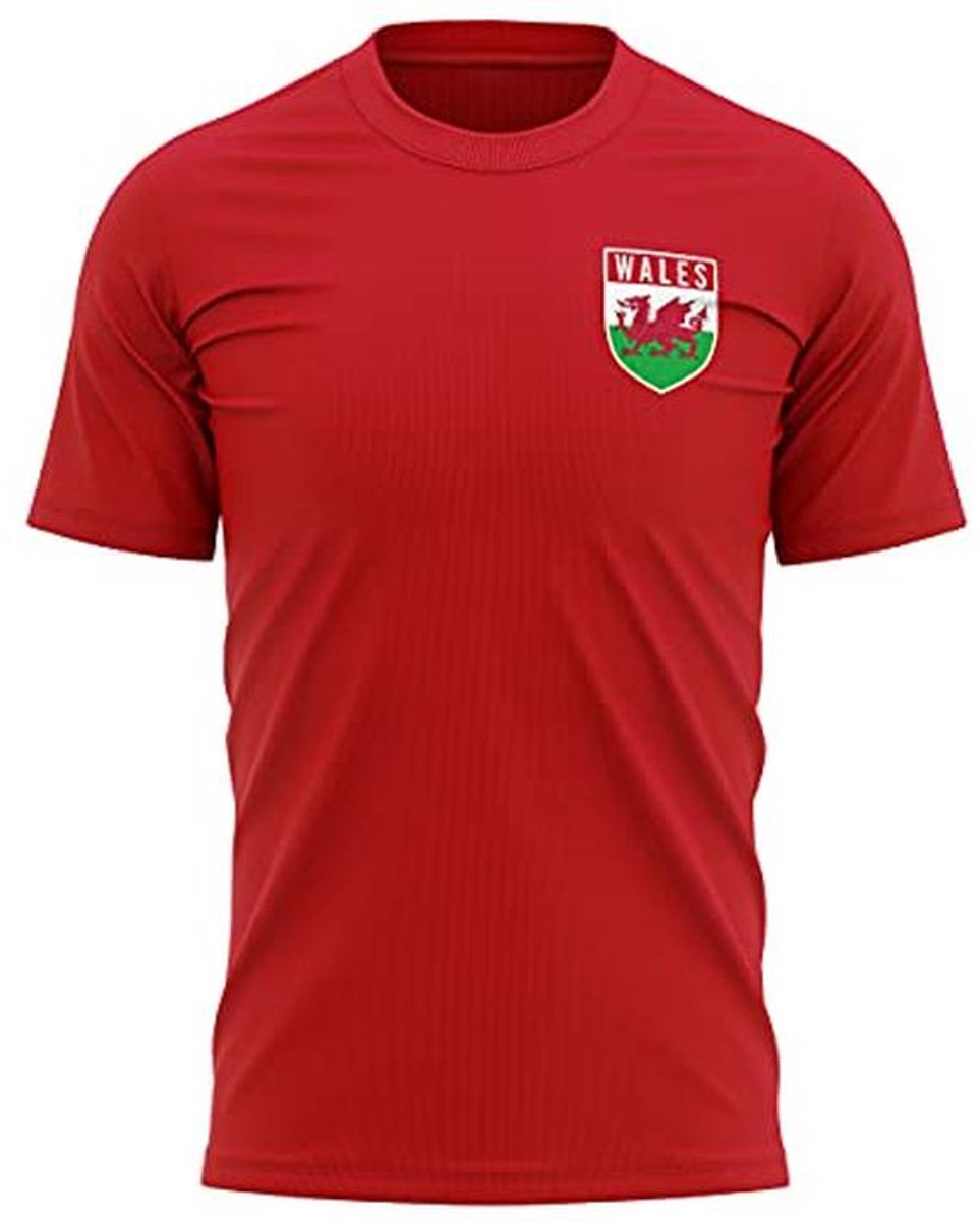 Voetbal Shirt Heren met Cymru Dragon - Rood
