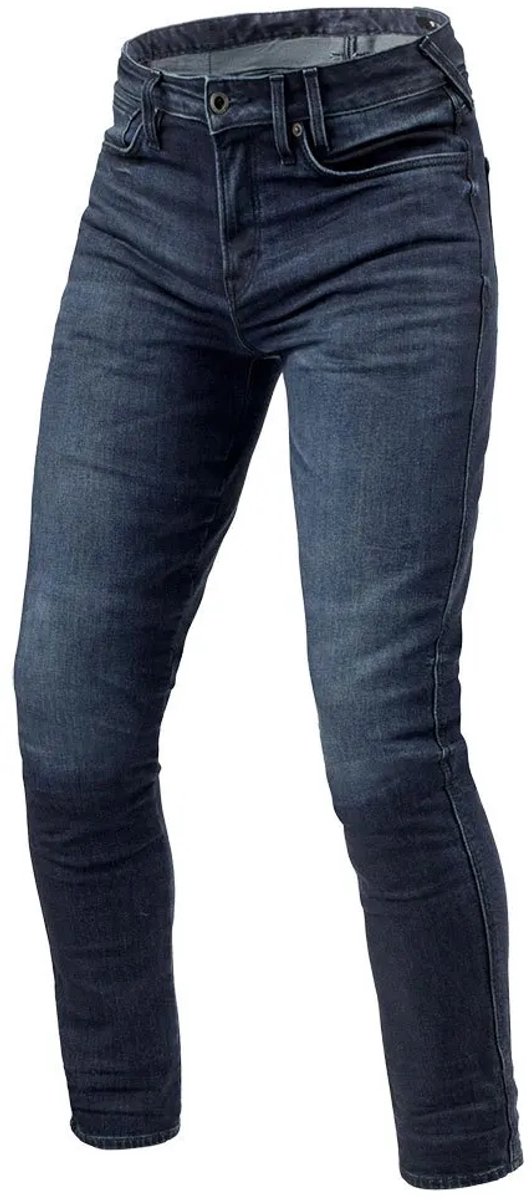 REV'IT! Jeans Carlin SK Dark Blue Used L32 Motorcycle Jeans - Maat 31/32 - Broek – foto 5