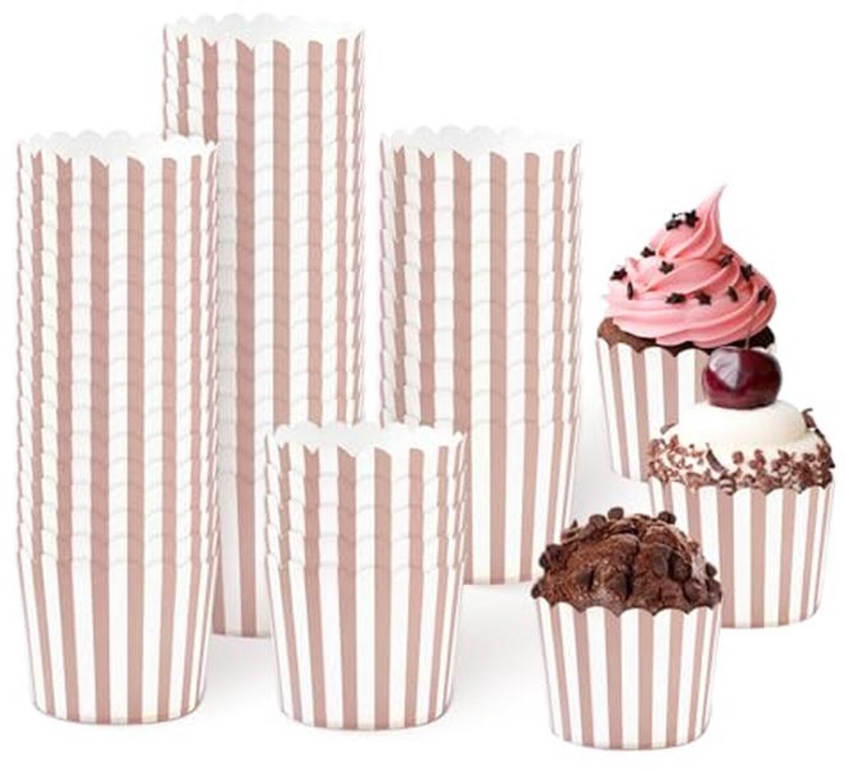 Pack van 50 Papieren Muffin- en Cupcakevormpjes voor Bakken