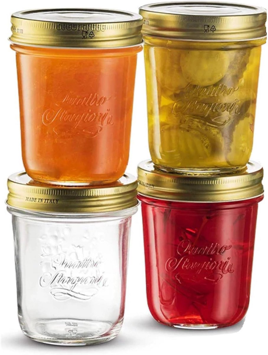 Set van 4 luchtdichte weckpotten 32 cl voor het hele jaar