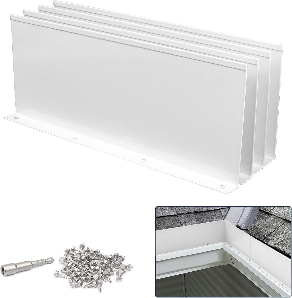 Aluminium Dakgoot Spatschermen voor Vallei en Hoek - 25 cm (Set van 4)