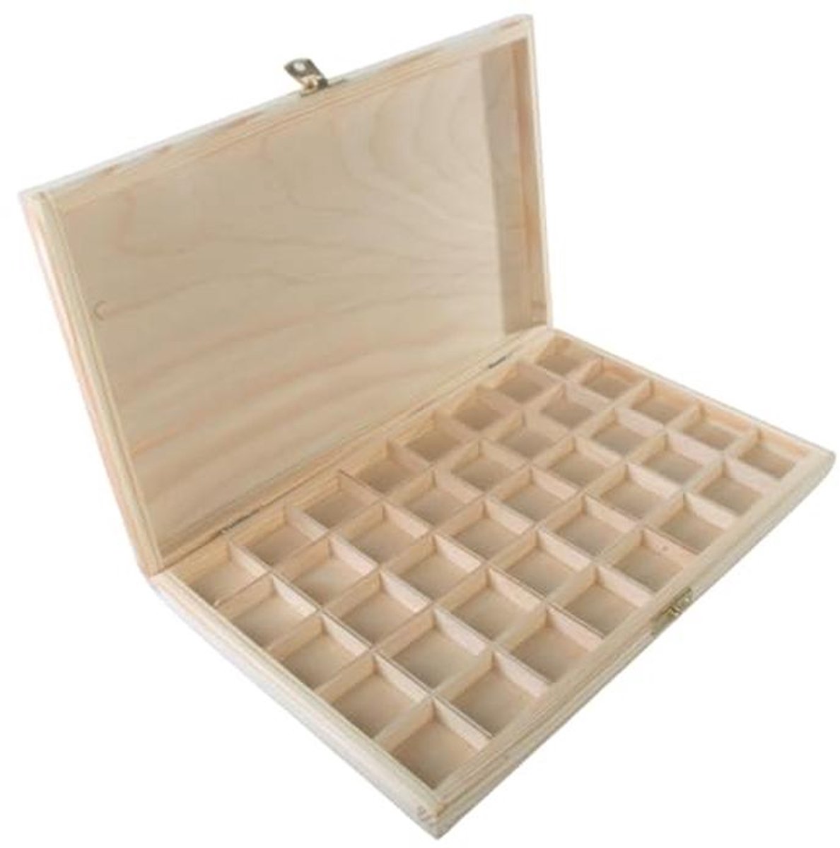 Houten Opbergdoos met 40 Compartimenten voor Sieraden en Miniaturen - Ruimtebesparende Organizer en Personaliseerbare Doos