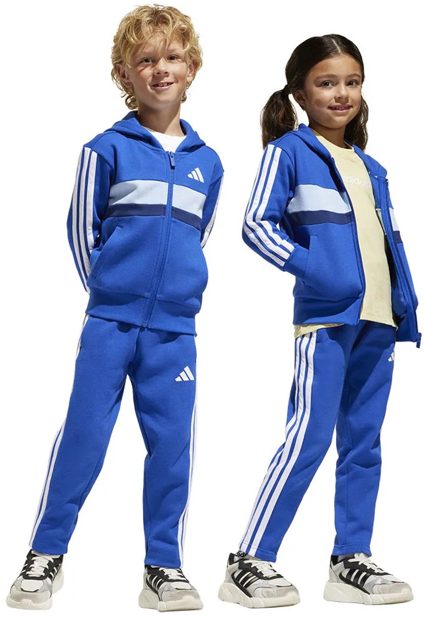 Adidas Seasonal Essentials Tiberio 3 Stripes Fleece Trainingspak 3-4 Years Kinderen Blauw
