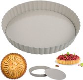Moule à gâteau KINGHoff KH-1969 à fond amovible - Ø 25 cm - Revêtement antiadhésif motif marbre - Pour quiches et tartes - Moule à fond amovible