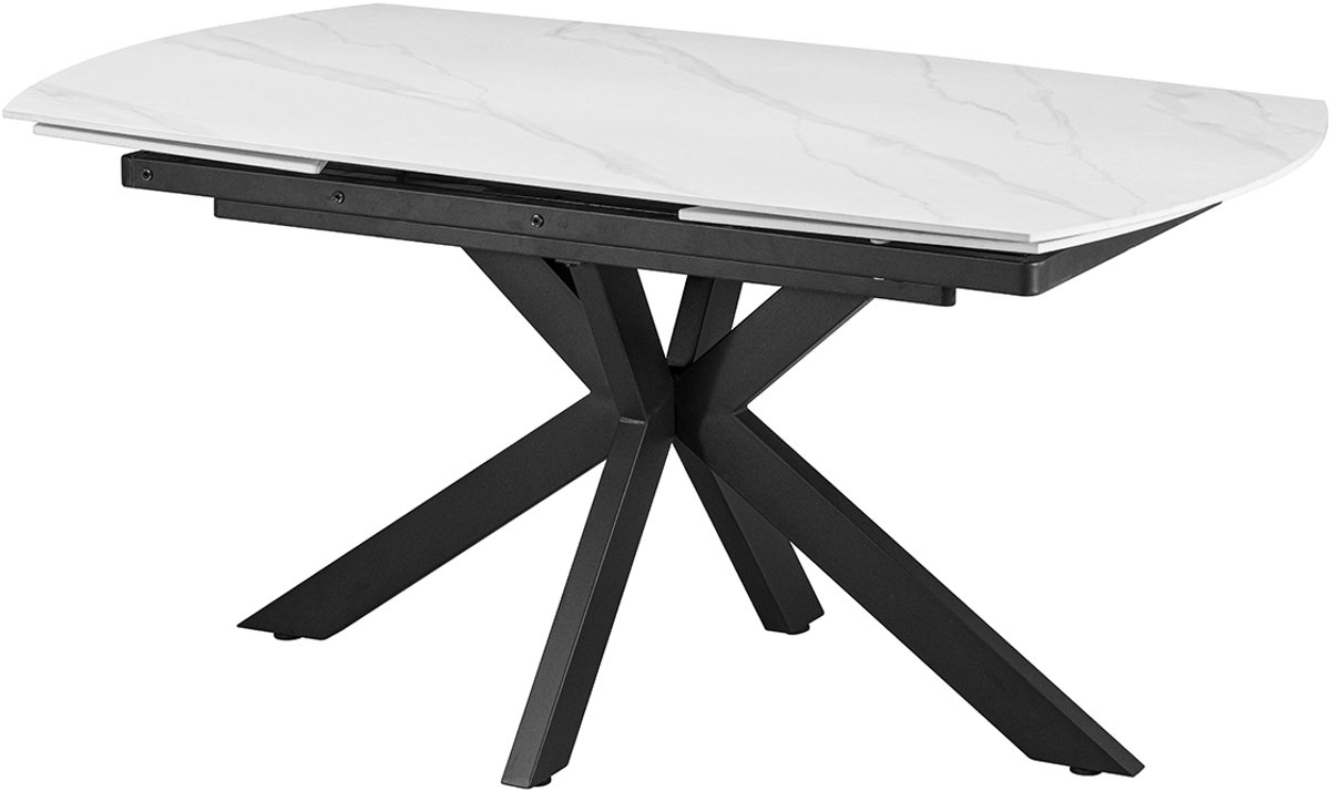 Tafel/Uitschuifbare tafel/Verlengbare tafel Aries - 160/240x90x77cm - steen - marmer - Eettafel - Wit - Keramiek