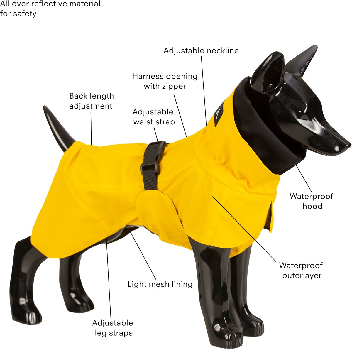 PAIKKA Visibility Raincoat Lite yellow - Maat 70