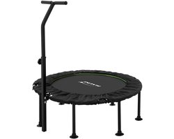 Hauki fitness trampoline indoor opvouwbaar Ø102 cm mini springtrampoline met verstelbare handgreep stil bungee rebounder trainingsapparaat voor workout oefeningen cardio gym fitness thuis 150 kg belastbaarheid geschikt voor volwassenen outdoor minitr