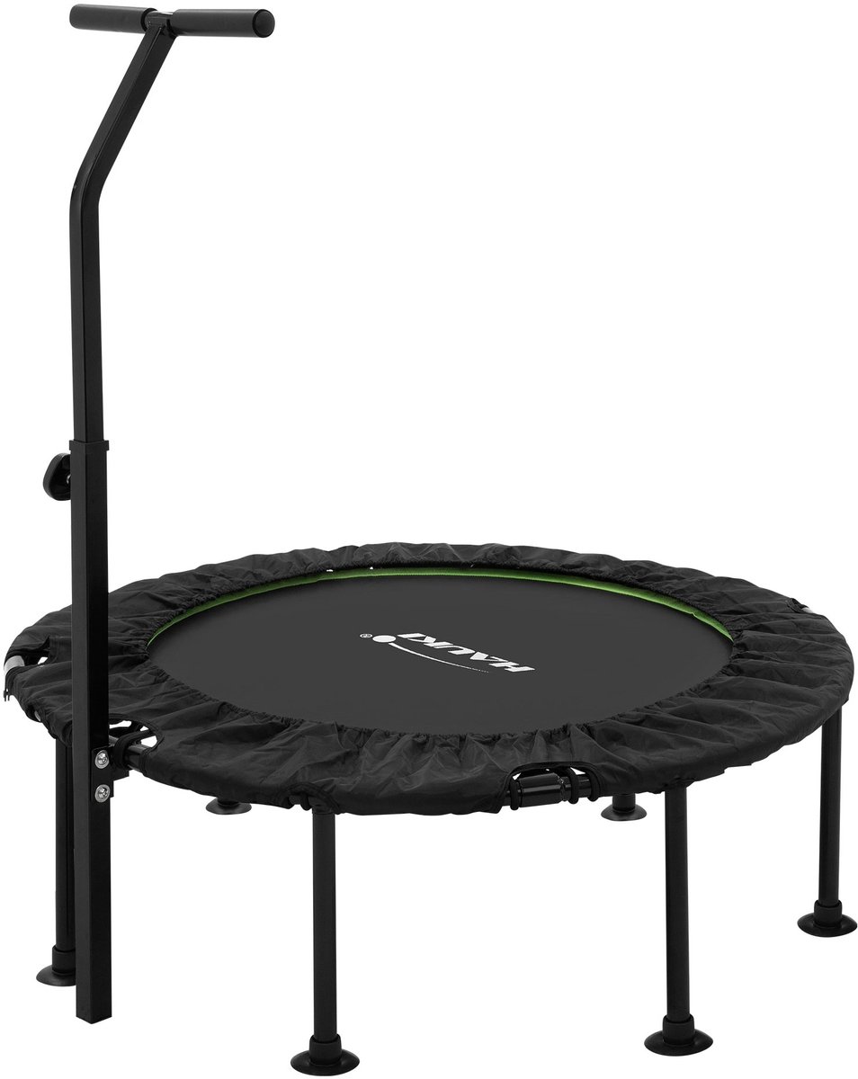 Trampoline Ø102cm met in hoogte verstelbare handgreep staal groen tot 150kg Hauki
