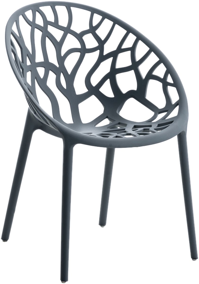 CLP Hope stapelbare Tuinstoel - Weerbestendig & UV-bestendig - Kunststof Stoelen met Armleuningen - Modern Design - antraciet