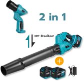 Instava Accu Bladblazer 2 in 1 + 2x Accu(6.0Ah) - Geschikt Voor Makita LXT 18v Accu - 200 km/h - 5 snelheden
