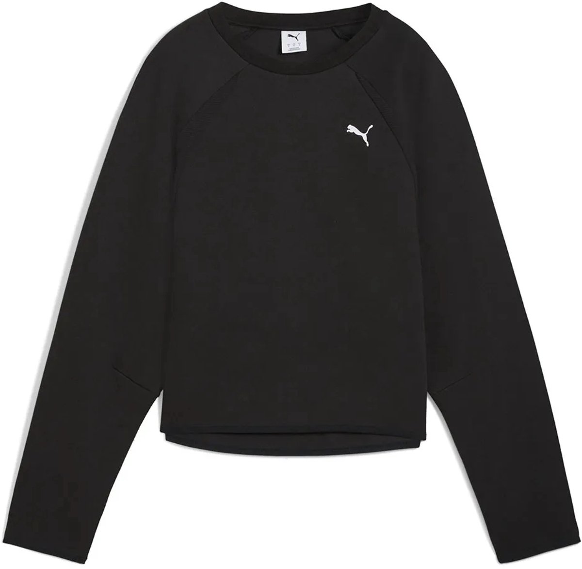 Puma Evostripe Comfort Short Sweatshirt Crew Dk Sportswear Vrouwen Zwart