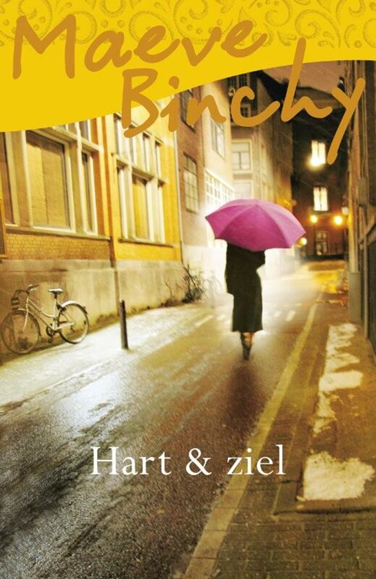 Een vrouw met paraplu loopt door een natte straat in de regen. De titel 'Hart & ziel' staat onderaan.