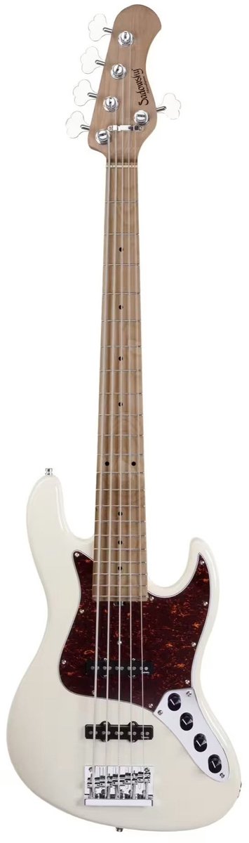 Sadowsky MetroExpress Vintage J/J Bass Roasted Maple Solid Olympic White 5-snarige elektrische basgitaar