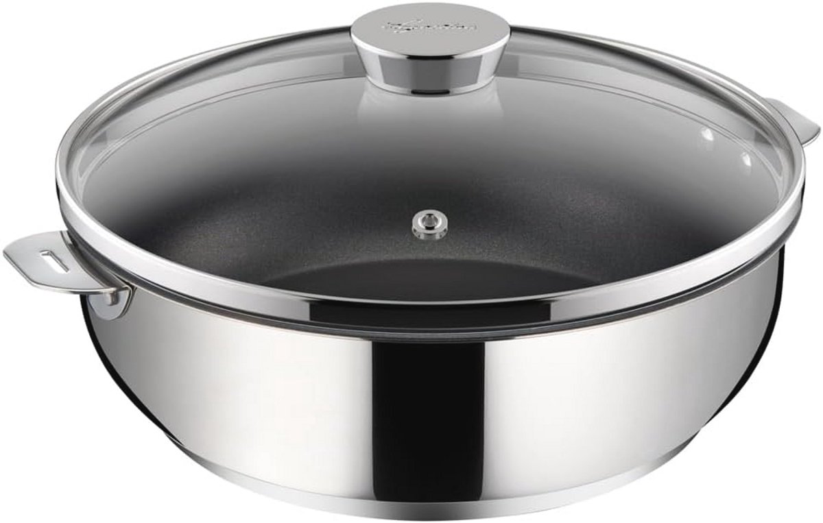 Sautépan met deksel 28 cm – Roestvrijstalen stoofpan met antiaanbaklaag