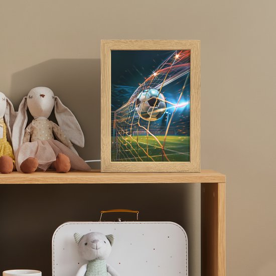Nachtlampje 15x20 cm - Kinder lampje - Voetbal - Goal - Sport - Jongens - Tafellamp kinderkamer - Slaapkamer lamp - Bedlamp kinderen - Kinderlampje stopcontact - Wandlamp babykamer - Nachtlampjes van Bilal Wonderlampen — afbeelding 3