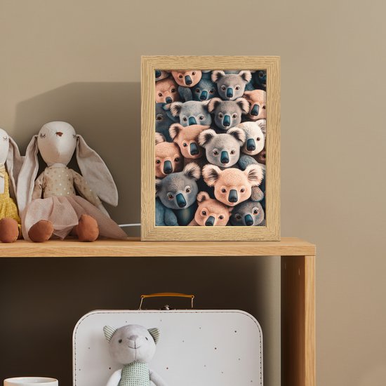 Nachtlampje 15x20 cm - Kinder lamp - Koala - Dieren - Patronen - Grijs - Bruin - Kinderen - Tafellamp kinderkamer - Slaapkamer lamp - Bedlamp kinderen - Kinderlampje stopcontact - Wandlamp babykamer - Nachtlampjes van Merkloos — afbeelding 3
