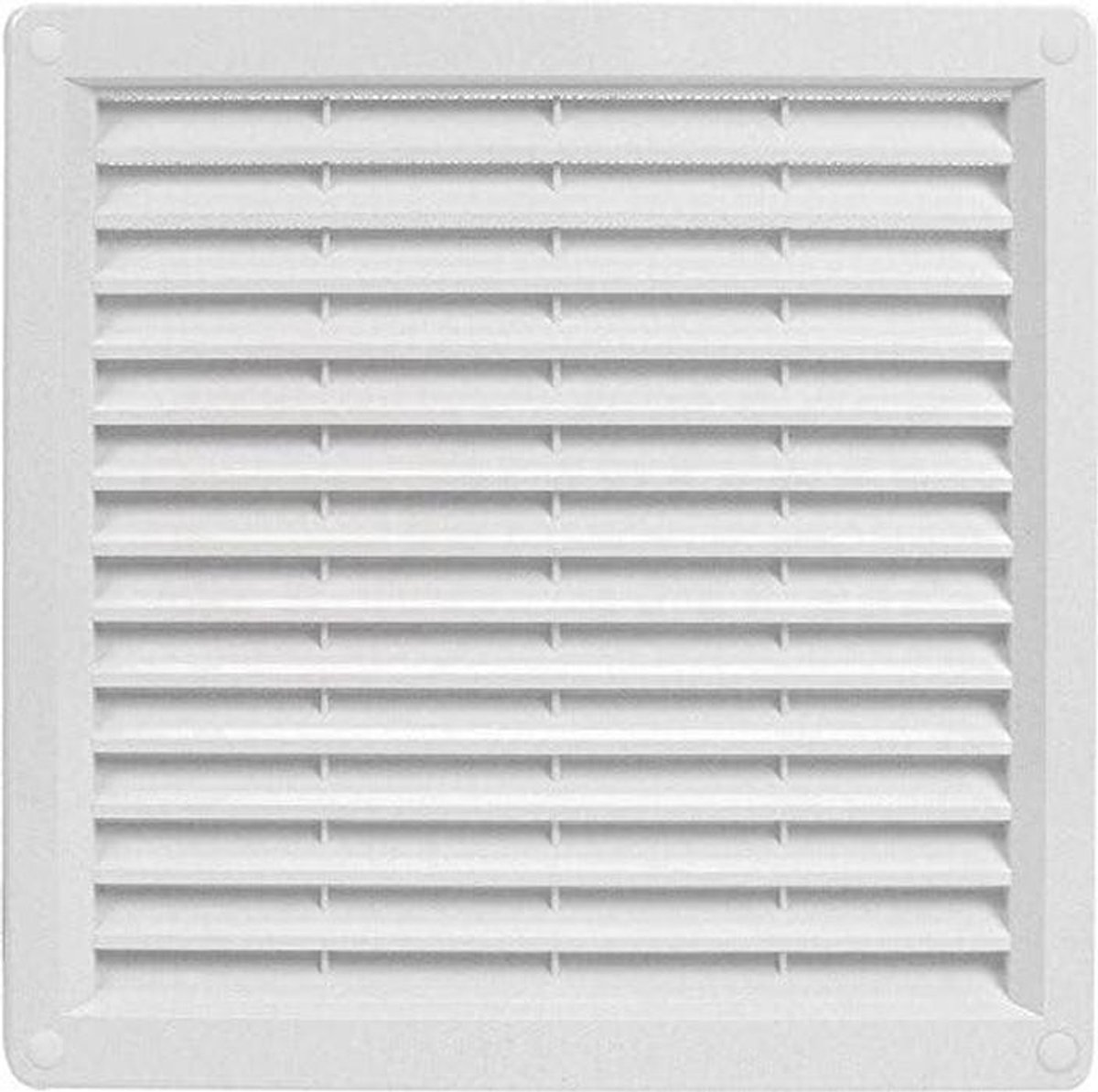 Ventilatierooster Insectennet - Afvoerrooster Lamellen - Buiten Luchtstroom - Roestvrij Staal - 300 x 300 mm - Wit