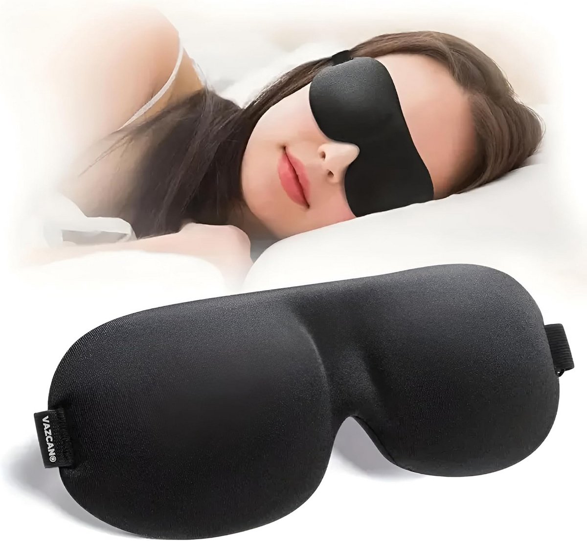 Ergonomisch 3D-slaapmasker met Traagschuim - 99% Lichtblokkering, Verstelbaar en Ademend