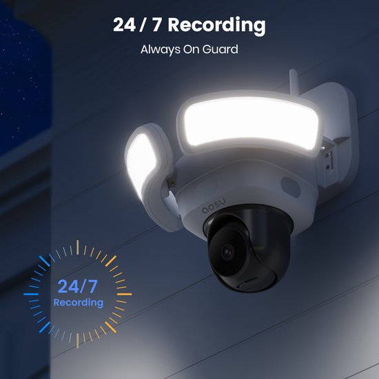 AOSU Floodlight Cam Pro - 5MP Beveiligingscamera - 360° Zicht - AI-Tracking - Full-Colour Nachtzicht van Merkloos — afbeelding 3