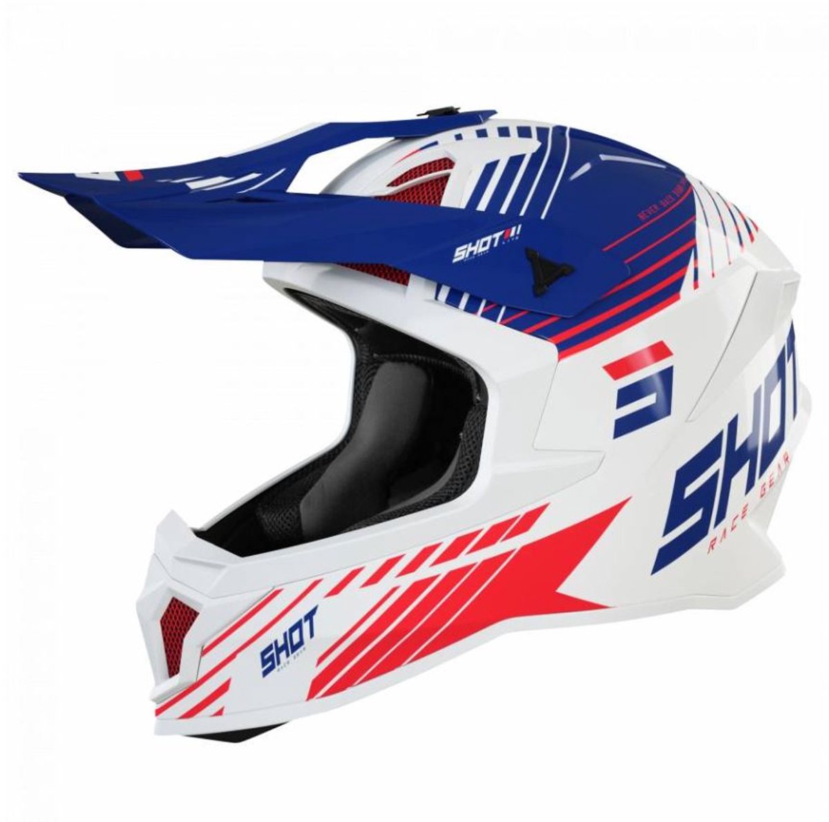 SHOT Lite Fury Navy Rood Glanzend Crosshelm - Helm