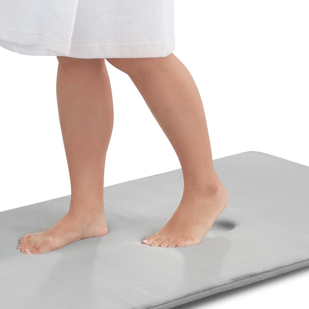 Antislip Badmat voor Badkamer - Zilver 43 x 61 cm - Sneldrogend Memory Foam Tapijt